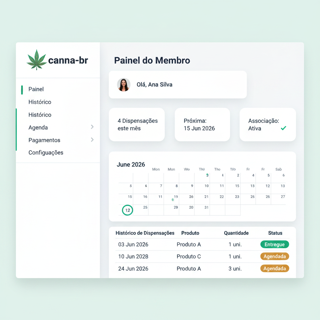 Aplicação da marca em interface de software com tema claro — logotipo emerald sobre fundo branco